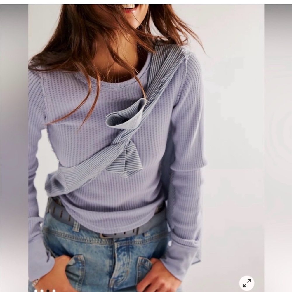 NWT Free People We The Free Roll With It Thermal Icelandic Blue - Picture 3 of 4